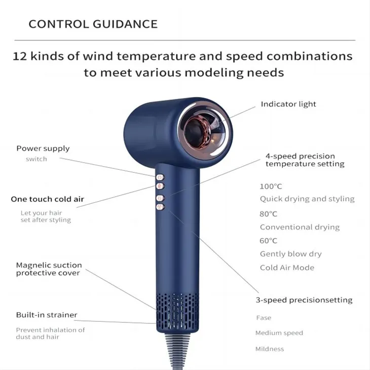 Фен за косу са дигиталном контролом температуре